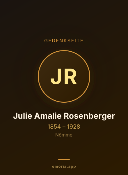 Gedenkportrait von Julie Amalie Rosenberger