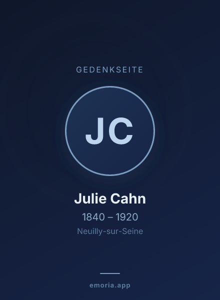 Gedenkportrait von Julie Cahn