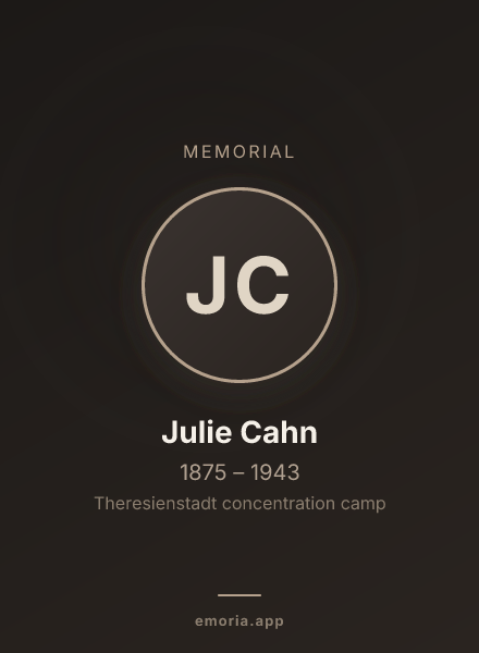Memorial portrait of Julie Cahn