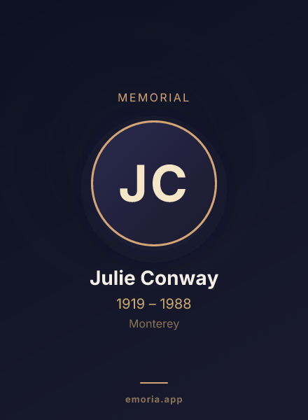 Memorial portrait of Julie Conway