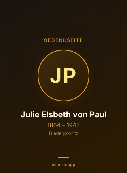 Gedenkportrait von Julie Elsbeth von Paul