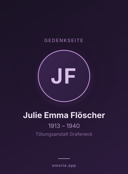 Gedenkportrait von Julie Emma Flöscher