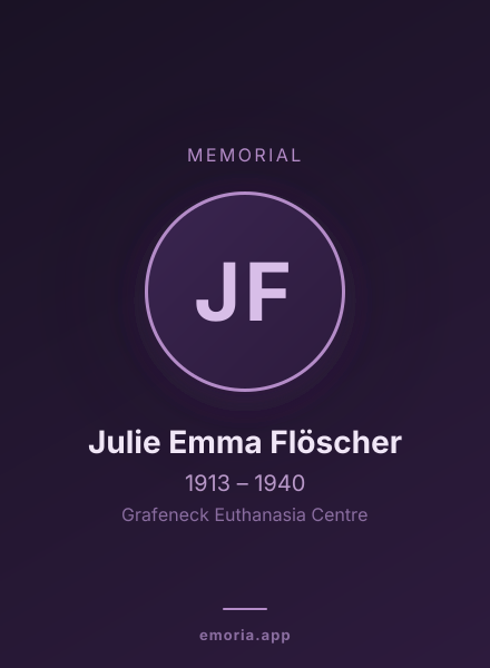 Memorial portrait of Julie Emma Flöscher