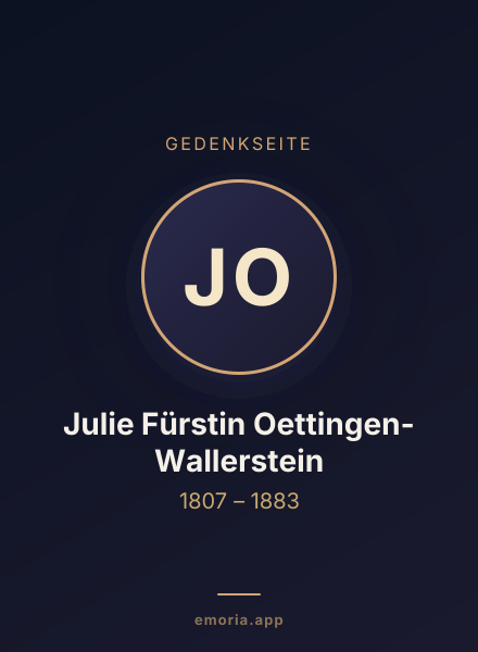 Gedenkportrait von Julie Fürstin Oettingen-Wallerstein