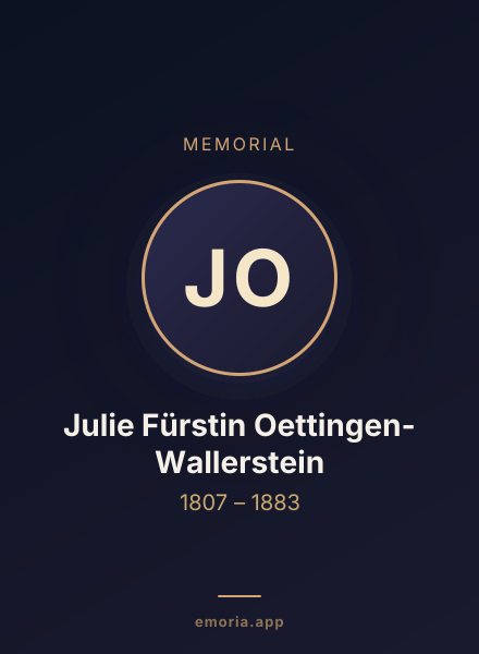 Memorial portrait of Julie Fürstin Oettingen-Wallerstein