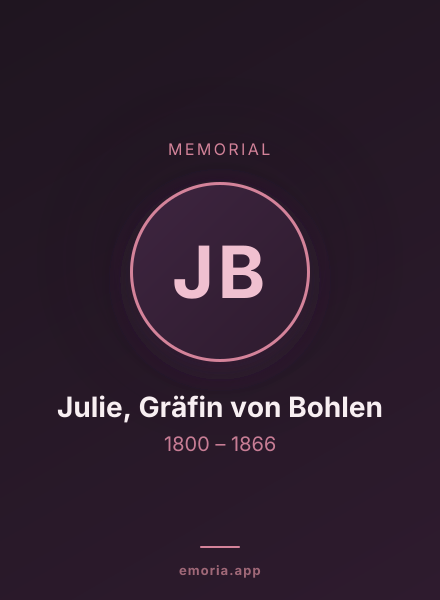 Memorial portrait of Julie, Gräfin von Bohlen