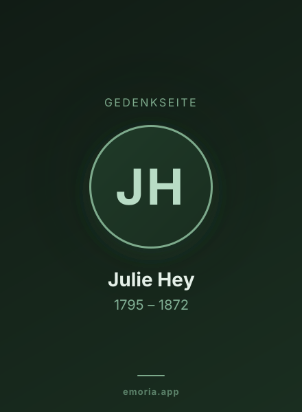 Gedenkportrait von Julie Hey