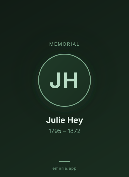 Memorial portrait of Julie Hey