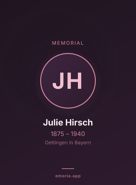 Memorial portrait of Julie Hirsch