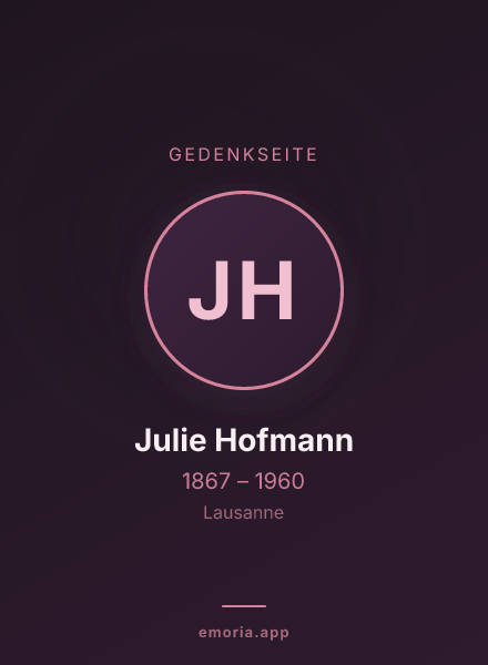 Gedenkportrait von Julie Hofmann