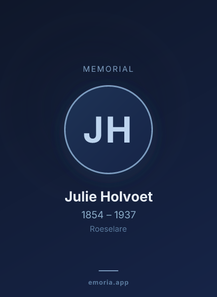 Memorial portrait of Julie Holvoet