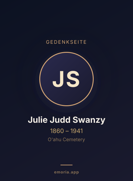 Gedenkportrait von Julie Judd Swanzy