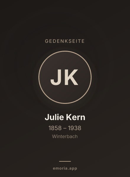 Gedenkportrait von Julie Kern