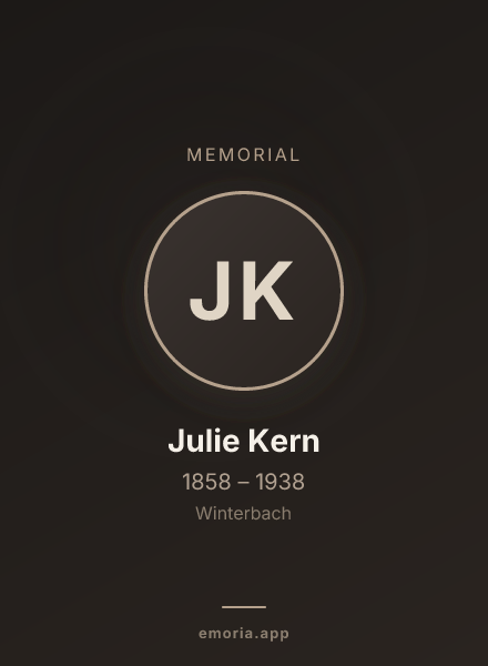 Memorial portrait of Julie Kern