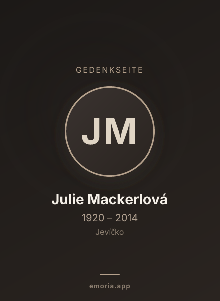 Gedenkportrait von Julie Mackerlová