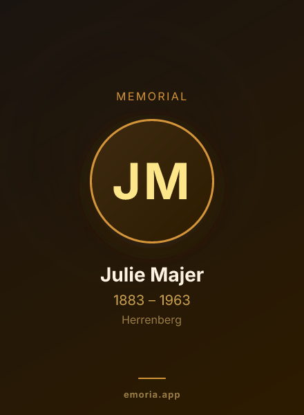Memorial portrait of Julie Majer