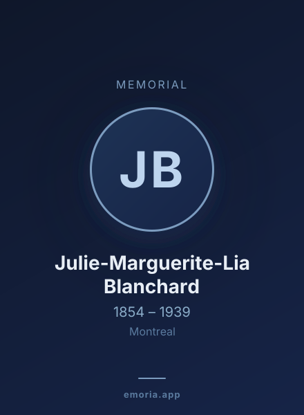 Memorial portrait of Julie-Marguerite-Lia Blanchard