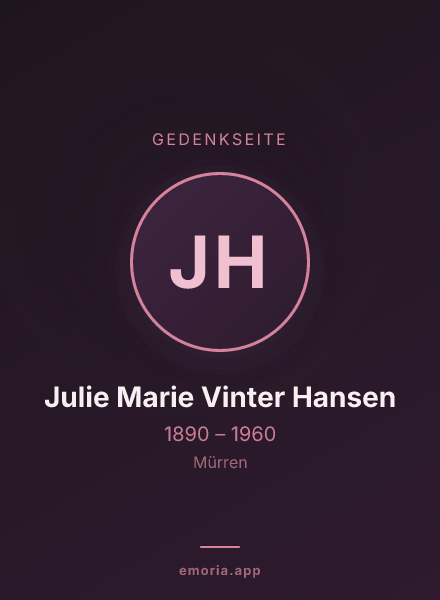 Gedenkportrait von Julie Marie Vinter Hansen