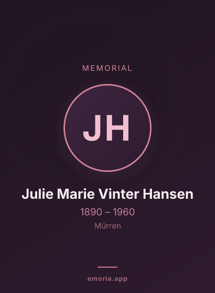 Memorial portrait of Julie Marie Vinter Hansen