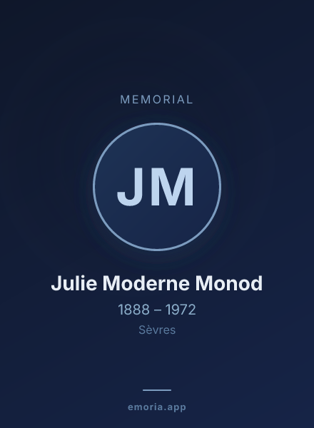 Memorial portrait of Julie Moderne Monod
