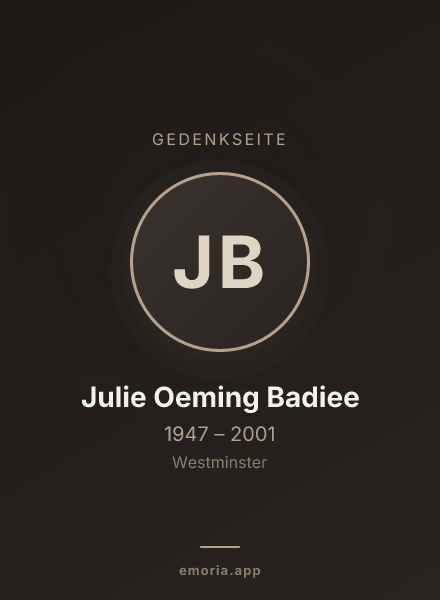 Gedenkportrait von Julie Oeming Badiee