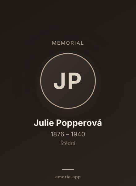 Memorial portrait of Julie Popperová