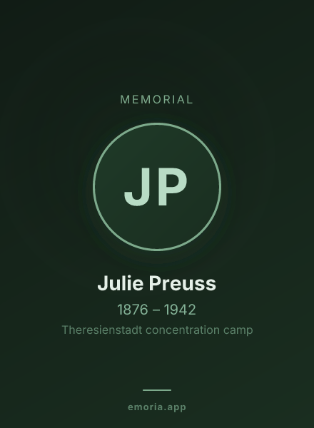 Memorial portrait of Julie Preuss