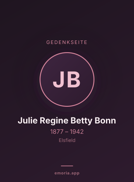 Gedenkportrait von Julie Regine Betty Bonn