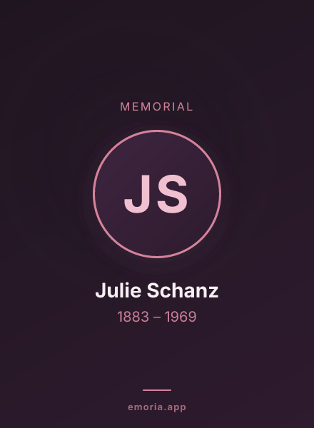 Memorial portrait of Julie Schanz