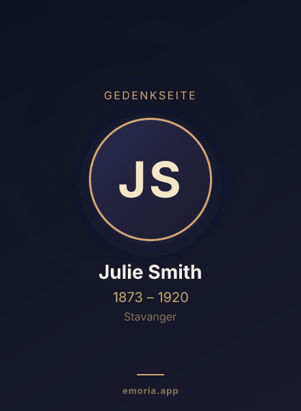 Gedenkportrait von Julie Smith