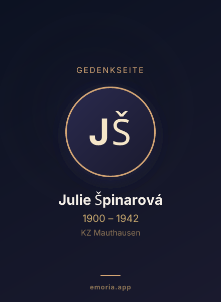 Gedenkportrait von Julie Špinarová