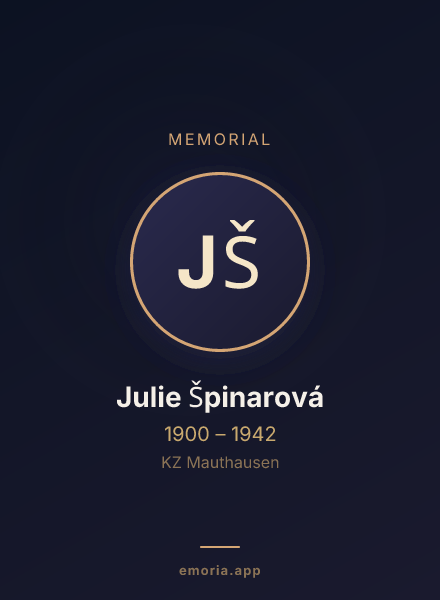 Memorial portrait of Julie Špinarová