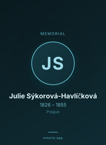 Memorial portrait of Julie Sýkorová-Havlíčková