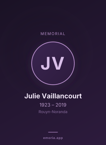 Memorial portrait of Julie Vaillancourt