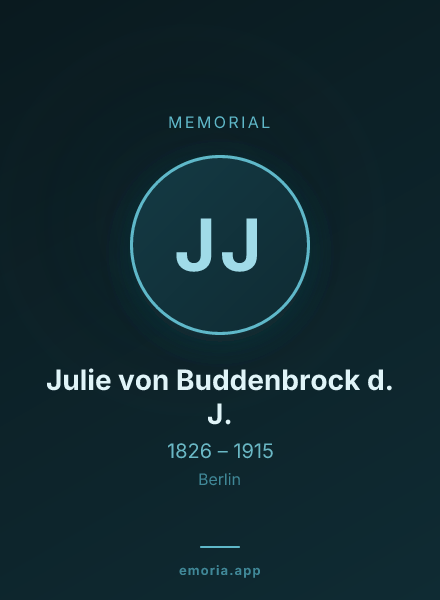 Memorial portrait of Julie von Buddenbrock d. J.