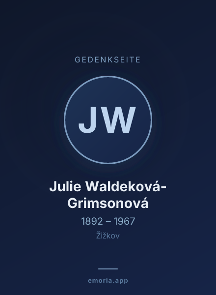 Gedenkportrait von Julie Waldeková-Grimsonová