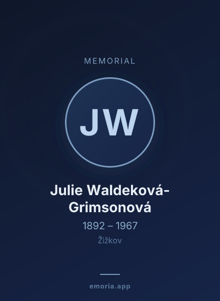 Memorial portrait of Julie Waldeková-Grimsonová
