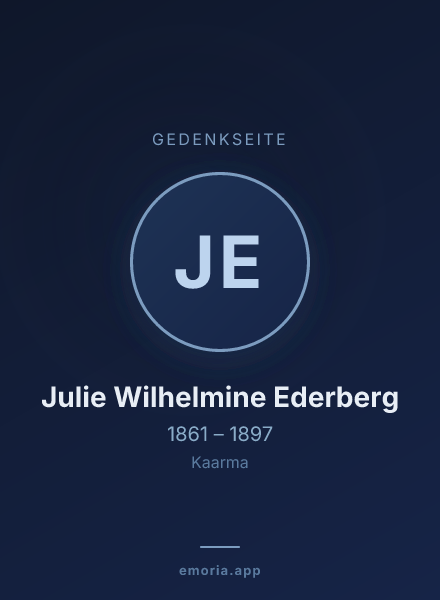 Gedenkportrait von Julie Wilhelmine Ederberg
