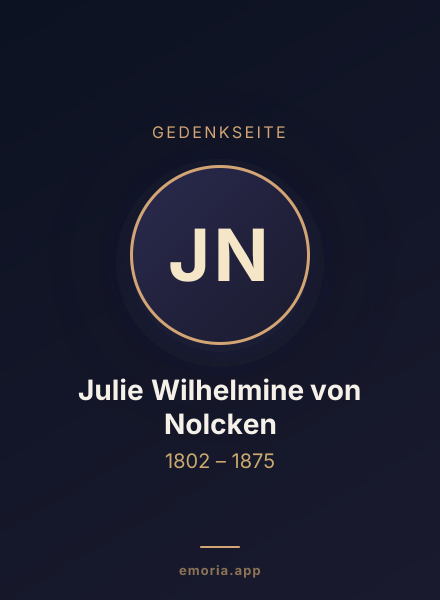 Gedenkportrait von Julie Wilhelmine von Nolcken