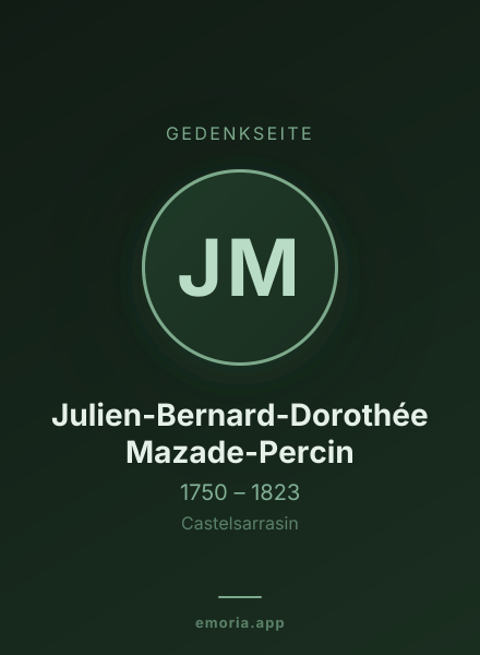 Gedenkportrait von Julien-Bernard-Dorothée Mazade-Percin