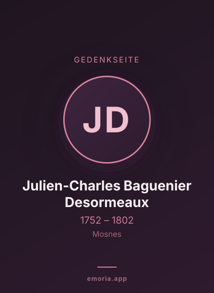 Gedenkportrait von Julien-Charles Baguenier Desormeaux