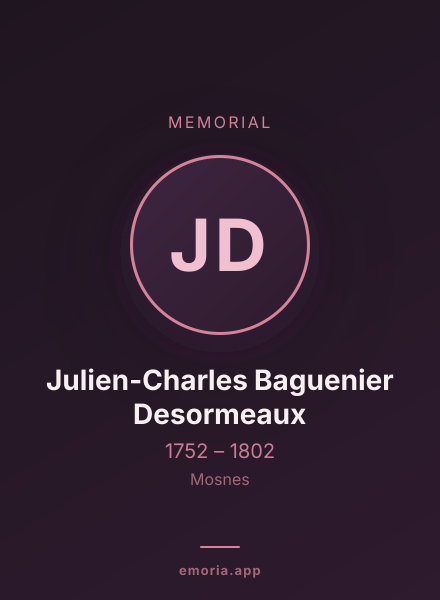Memorial portrait of Julien-Charles Baguenier Desormeaux