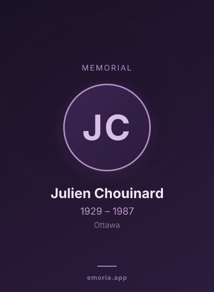 Memorial portrait of Julien Chouinard