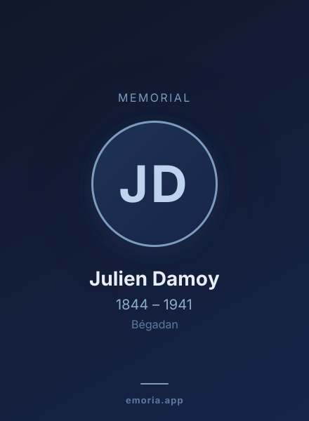 Memorial portrait of Julien Damoy