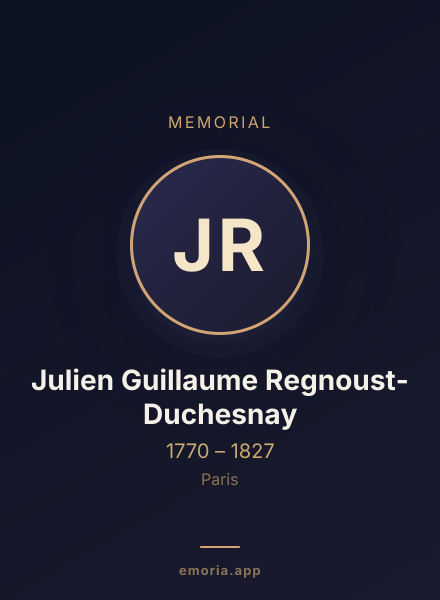 Memorial portrait of Julien Guillaume Regnoust-Duchesnay