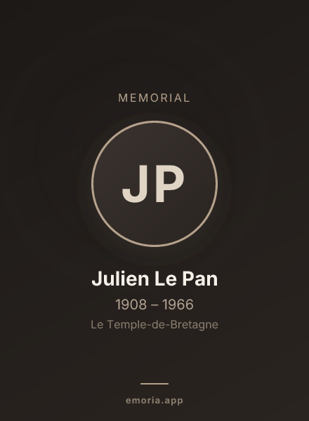Memorial portrait of Julien Le Pan