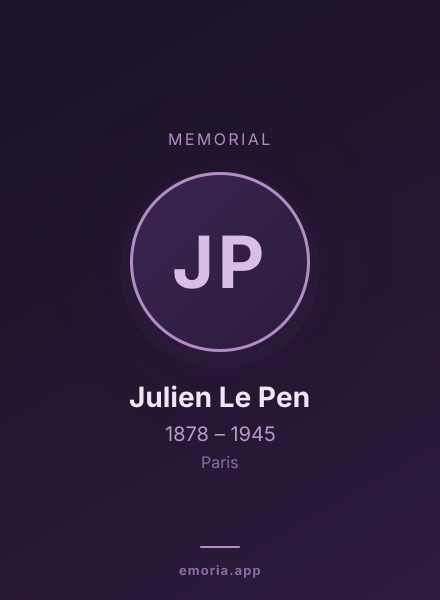 Memorial portrait of Julien Le Pen