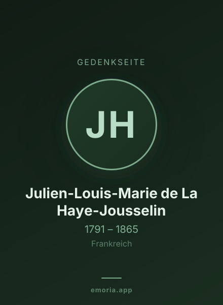 Gedenkportrait von Julien-Louis-Marie de La Haye-Jousselin