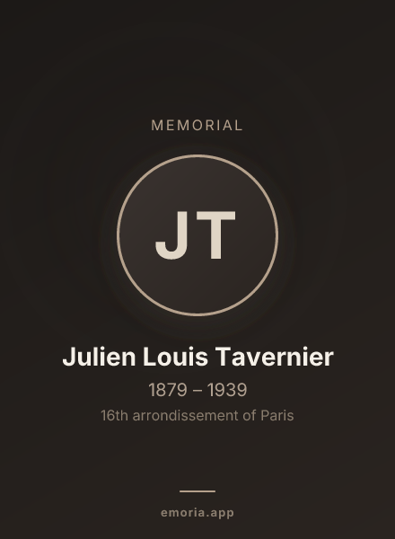 Memorial portrait of Julien Louis Tavernier
