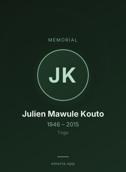 Memorial portrait of Julien Mawule Kouto